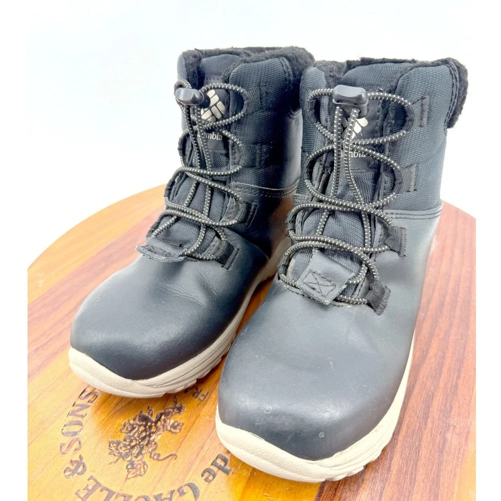 Columbia Buga Boots Kids 12 Black Waterproof Winter Lace Ups Lined Gorpcore